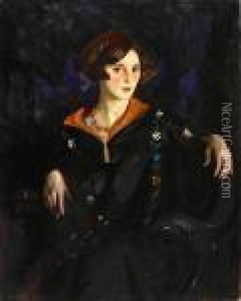 Portrait Of Miss Louise Getz Oil Painting - Robert Henri