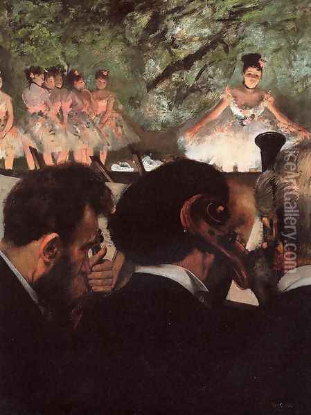 Musicians in the Orchestr Oil Painting - Edgar Degas