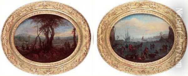 Pique-nique Sous Les Arbres Oil Painting - Jean-Baptiste De La Rose