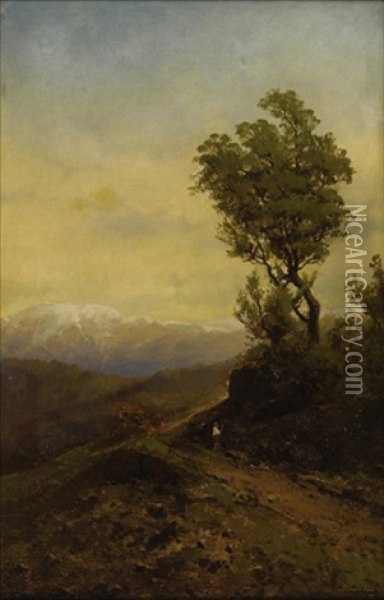 Mountain Road Oil Painting - Carl Von Perbandt