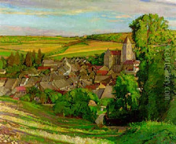 St. Seine L'abbaye Oil Painting - Albert Daniel Rutherston