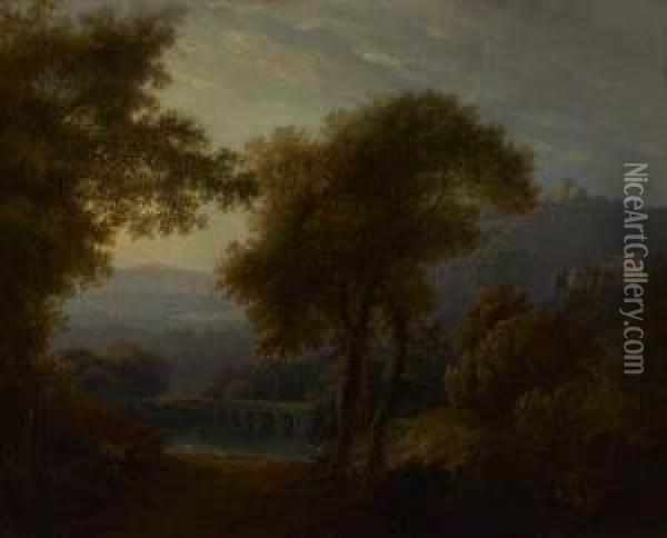Arkadische Landschaft Oil Painting - Johann Georg Volmar