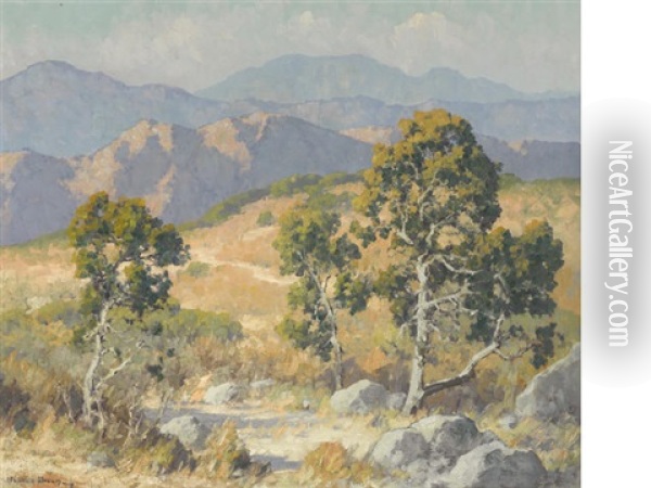 Sycamores And Hills Oil Painting - Maurice Braun