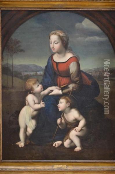 La Belle Jardiniere Oil Painting - Raphael (Raffaello Sanzio of Urbino)