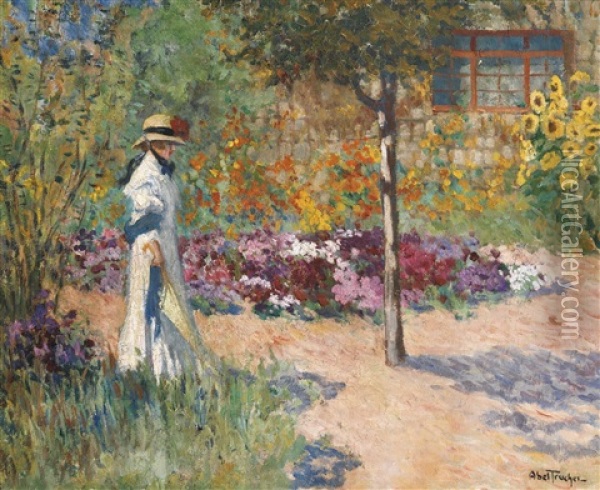 Elegante Au Jardin Oil Painting - Louis Abel-Truchet
