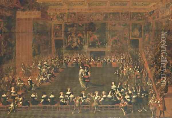The opening of a Ball in a palatial Assembly Room Oil Painting - Flemish School