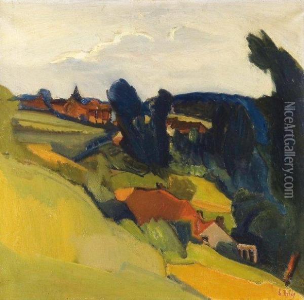 Paysage A Linkebeek Oil Painting - Charles Dehoy