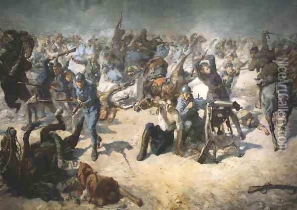 Battle of Zadworze Oil Painting - Stanislaw Kaczor-Batowski