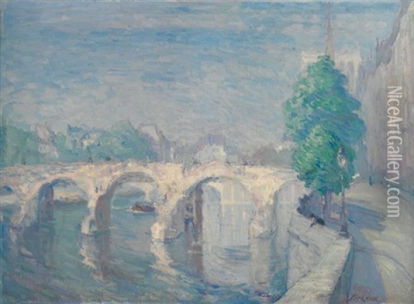 Paris, Le Pont De La Tournelle Oil Painting - Maurits Niekerk