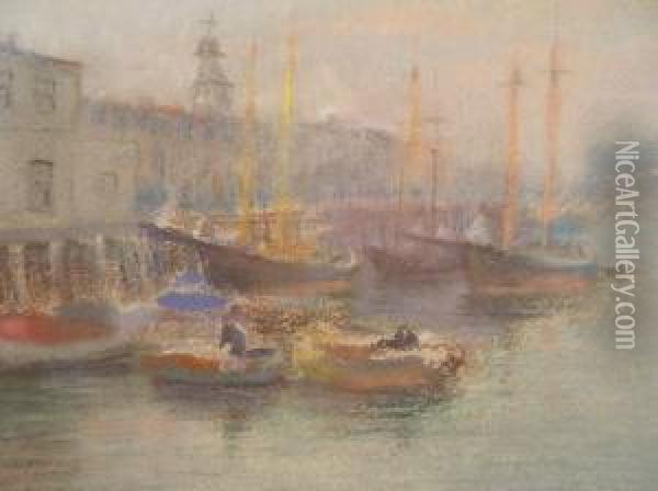 Boston Harbor Oil Painting - William Partridge Burpee