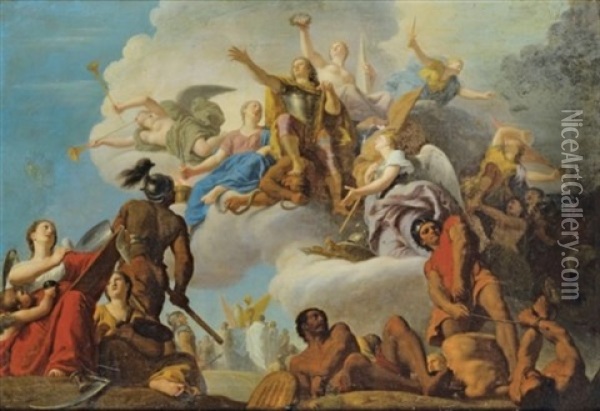 La Bataille D'almanca Ou La Bataille De Villaviciosa Oil Painting - Henri-Antoine de Favanne