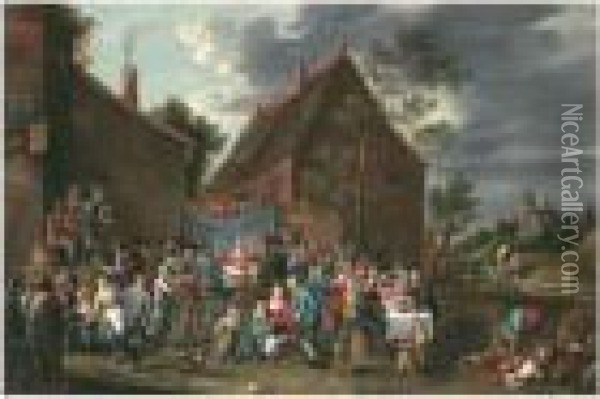 Noce Villageoise Oil Painting - Matheus van Helmont