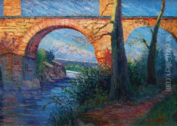 Pont Du Gard Oil Painting - Bernhard Klene