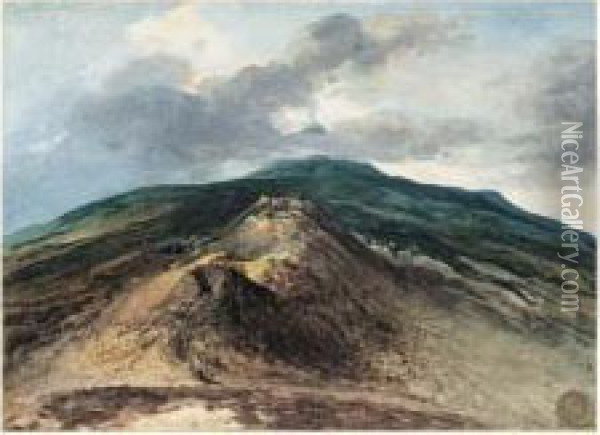 Les Crateres De L'etna Oil Painting - Jean-Pierr Houel