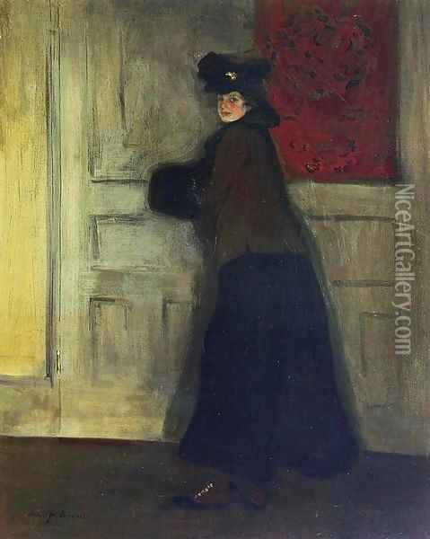 Lady with Muff 1904 Oil Painting - Alfred Henry Maurer