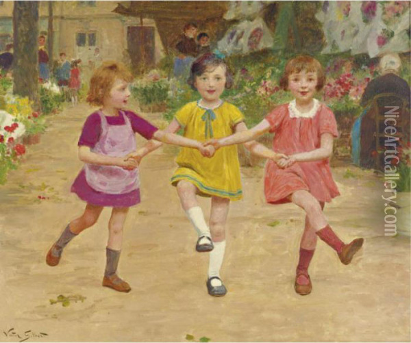 Three Friends Oil Painting - Victor-Gabriel Gilbert