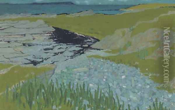 Rocky coastal landscape Oil Painting - Francis S. Walker