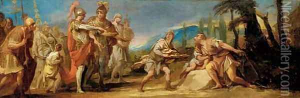 A mission from Rome offering a baton to Cincinnatus Oil Painting - Noel Halle