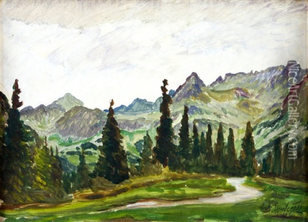 Pod Tatrami Oil Painting - Antonin Hudecek