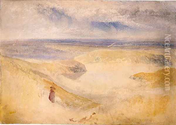 A Yorkshire River Oil Painting - Joseph Mallord William Turner