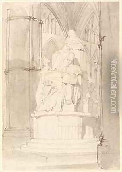 Design for the Monument of Lord Mansfield Westminster Abbey 3 Oil Painting - John Flaxman