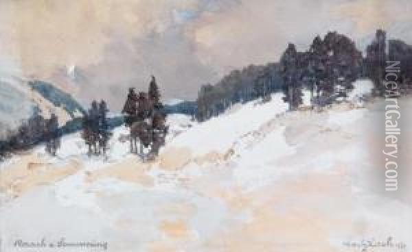 Schneehang In Raach Am Semmering Oil Painting - Fritz Lach