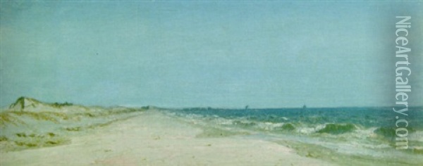 On The Long Island Coast Oil Painting - Sanford Robinson Gifford