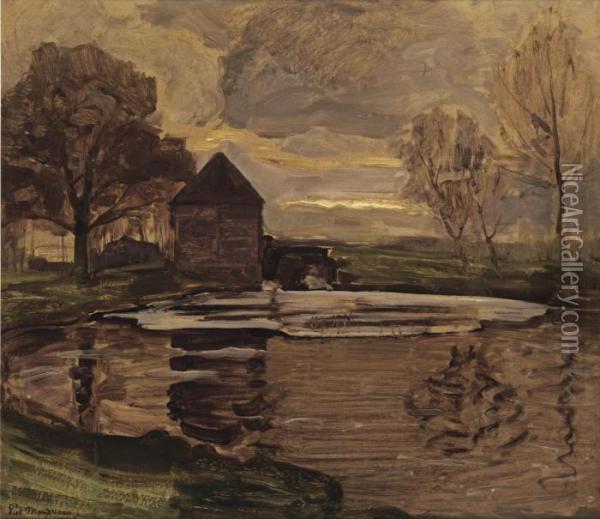 The Old Mill At Oele Oil Painting - Piet Mondrian