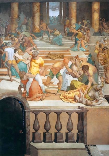 Massacre of the Innocents Oil Painting - Daniele da Volterra
