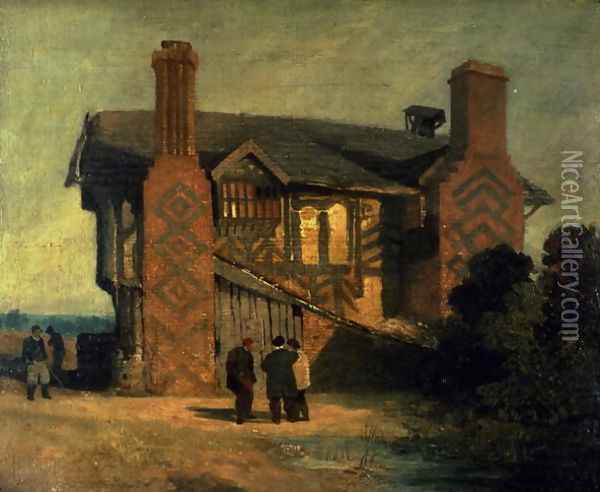 Moreton Old Hall Oil Painting - John Sell Cotman