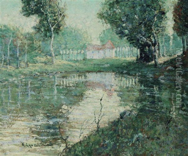 French Landscape Oil Painting - Ernest Lawson