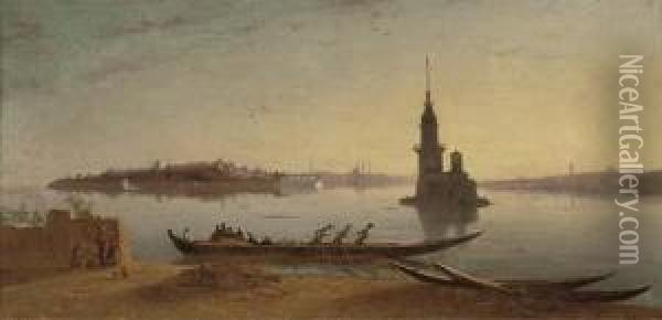 La Tour De Liandre, Constantinople Oil Painting - Charles Theodore Frere