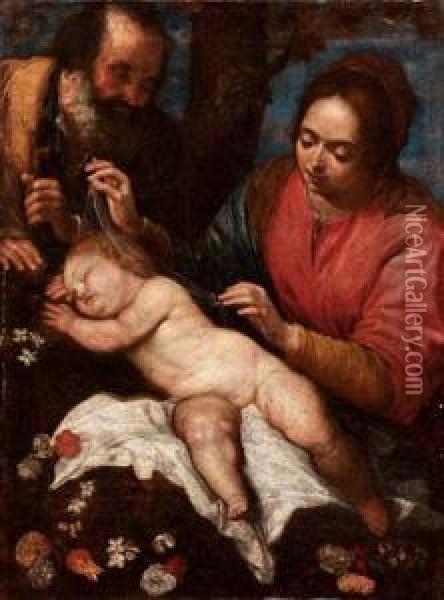 Sacra Famiglia Oil Painting - Domenico Fiasella