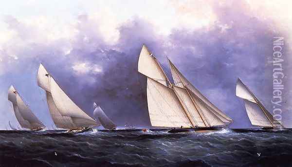 The Yacht Race I Oil Painting - James E. Buttersworth