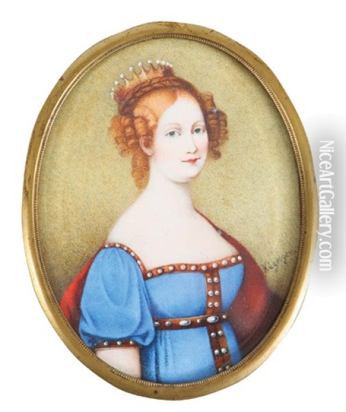 Portret Elzbiety, Zony Cara Aleksandra I Oil Painting - Franz Gerhard von Kuegelgen