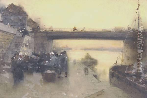 Along The Seine Oil Painting - Luigi Loir