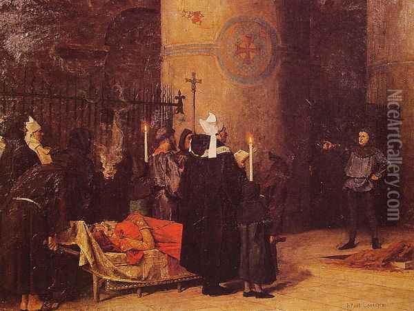 Funerailles de Guillaume le Conquerant (Funeral of William the Conqueror) Oil Painting - Jean-Paul Laurens