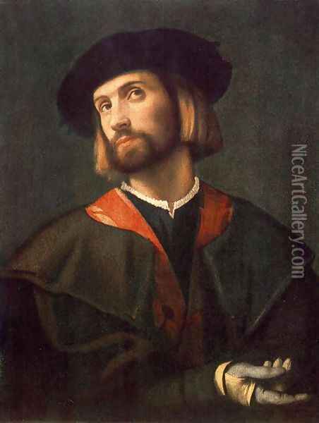 Portrait of a Man c. 1520 Oil Painting - Alessandro Bonvicino (Moretto da Brescia)