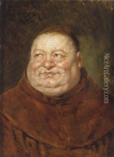 Portrait Eines Monches Oil Painting - Eduard von Gruetzner
