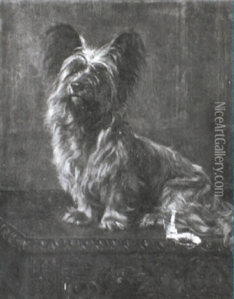 Yorkshire Terrier Oil Painting - Ralph Hedley