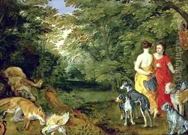Diana after the Hunt Oil Painting - Jan II & Balen, Jan van Brueghel