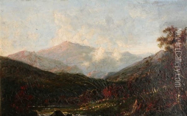 Afternoon Effect On Mt. Washington, View From The Wilson House, Jackson, Nh Oil Painting - George Loring Brown