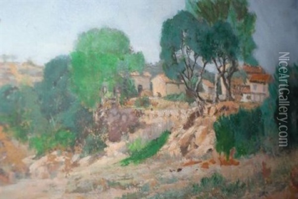 Village Oil Painting - Louis Gaidan