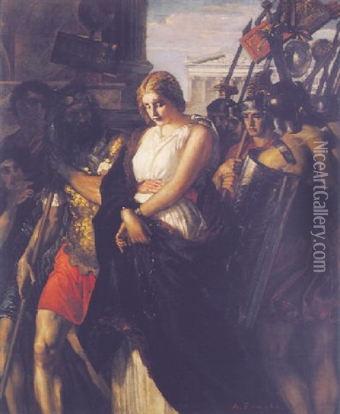 Tusnelda In Rome Oil Painting - Anton Romako
