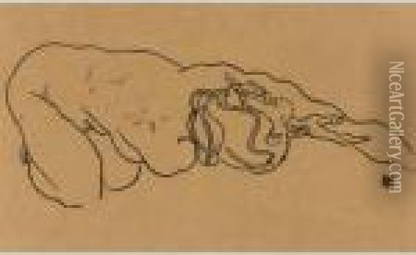 Madchen Mit Ausgestrecktem Arm (girl With Outstretched Arm) Oil Painting - Egon Schiele