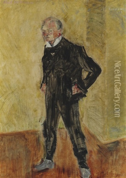 Portrait Of The Artist Olaf Gulbransson Oil Painting - Ludvig Peter Karsten