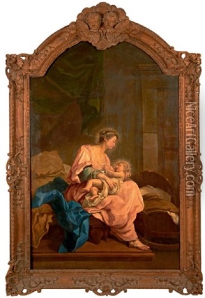 Vierge A L'enfant Oil Painting - Eustache Restout