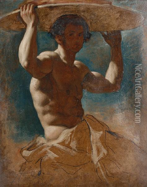 Study Of A Male Nude Oil Painting - William Etty