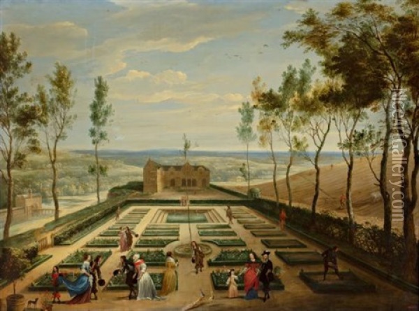 Vista De Un Jardin Oil Painting - Willem van Herp the Elder