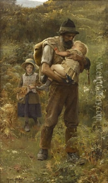 Home From The Fields Oil Painting - Arthur Hacker
